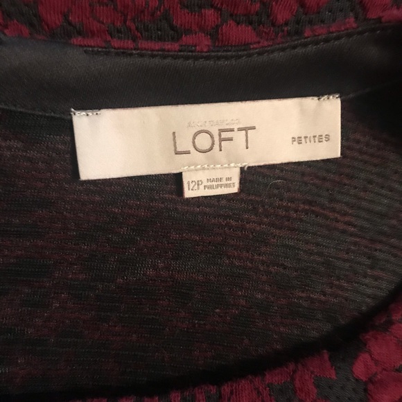 Ann Taylor Loft red & black midi dress 12 Petite - Picture 4 of 9